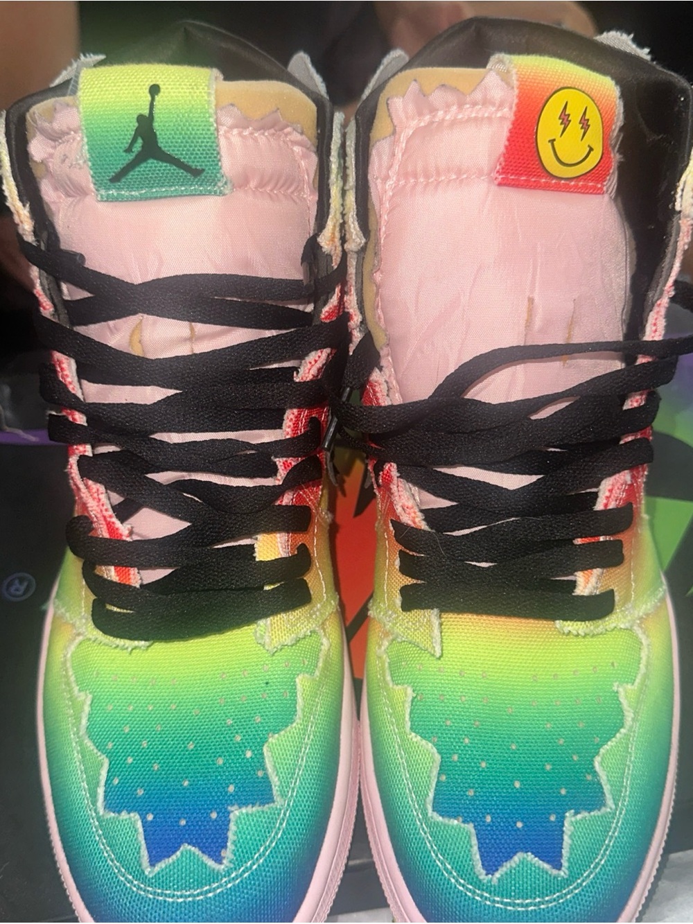 Us mens 10 Air Jordan 1 J Balvin Athletic Shoes Rainbow - Picture 4 of 10